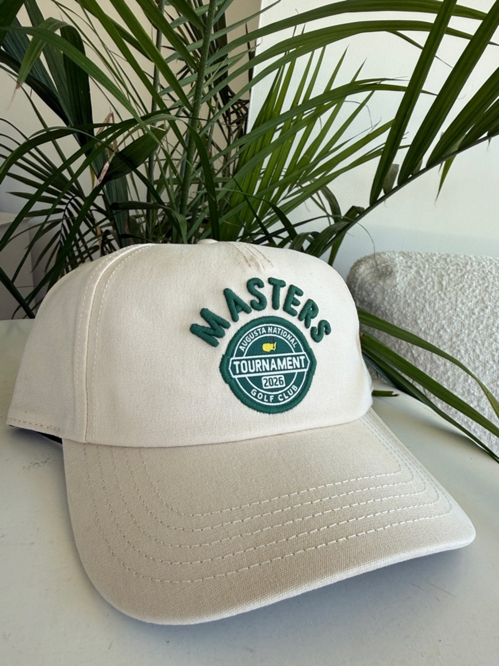 Masters Beige Baseball Cap with Green Embroidery by Masters